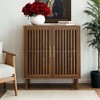 VANIRROR Small Accent Storage Cabinet, Storage Organizer Buffet Cabinet With Louvered Doors, Accent Chest For Coffee Bar, Entryway, Living Room - 2 of 4