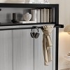 TIRAMISUBEST Twin Size Metal Murphy Bed with 2-Tier Storage Shelves, Folding Wall Bed Frame with Clothes Hanging Rod - 4 of 4