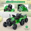Costway 24V Ride On Tractor for Kids with Detachable Trailer Remote Control Music Green/Pink/Red/Dark Green - 3 of 4