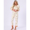 INSPIRE CHIC Women's Nursing Pajama Set Floral Leopard Long Sleeve Top with Pant Postpartum Breastfeeding Loungewear - 3 of 4