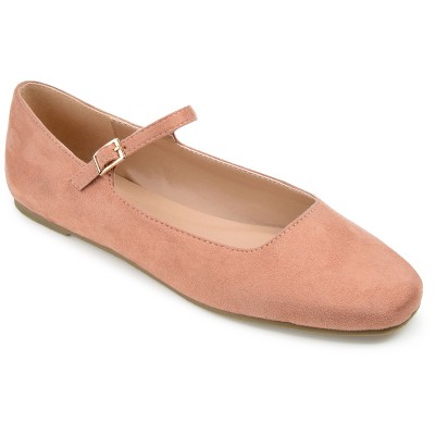 Journee Collection Womens Carrie Buckle Square Toe Mary Jane Flats