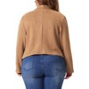 Agnes Orinda Women's Plus Size Faux Suede Lapel Long Sleeve with Pocket Open Front Cardigans - 4 of 4