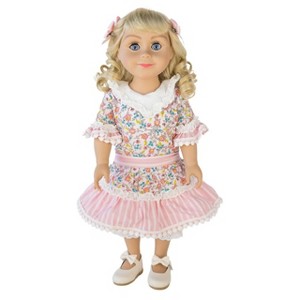 The Queen's Treasures 18 Inch Doll Clothes 4 Piece Pink Floral Dress - 1 of 4