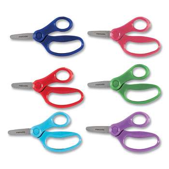 Fiskars Kids Scissors, Rounded Tip, 5" Long, 1.75" Cut Length, Straight Handles, Randomly Assorted Colors