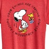 Women's - Peanuts - Good Things Are Coming Circle Short Sleeve Graphic T-Shirt - 2 of 4