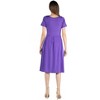 24seven Comfort Apparel Midi Dress with Short Sleeves and Pocket Detail - 3 of 4