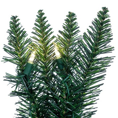 9' Green Fir Christmas Garland with Warm White LED Lights