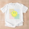 Simply Sage Market Four Square Smiley Face Garment Dyed Tee - 3 of 4