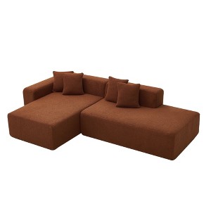 NicBex Upholstered Modular Sectional Sofa Modern L-Shaped Convertible Sectional Couch with 4 Pillows for Living Room,Apartment - 1 of 4