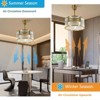 YIYIBYUS 18in Gold Modern Reversible 6-Speed Ceiling Fan with Remote for Bedroom - 3 of 4