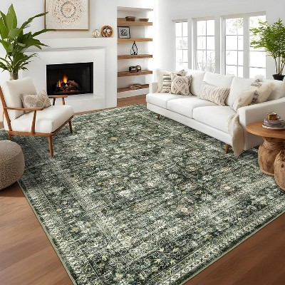 Hallway Runner Rug Machine Washable Vintage Rug Indoor Carpet