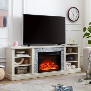 NicBex TV Stand for 75 Inch TV with 6 Open Storage Space,TV Entertainment Center with 23 Inch Fireplace Insert,TV Console Table for Living Room - 1 of 4