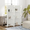 Aghana Digitals 5-Panel Folding Paulownia Wood Room Divider with 3 Storage Shelves, 67" Tall - 2 of 4