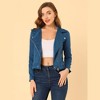 INSPIRE CHIC Women's Zip Up Faux Suede Biker Moto Jacket - 3 of 4