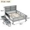 SEVOBAL Kids Bedroom Full Platform Bed With Chalkboard Headboard Storage Drawers Shelves No Box Spring Needed for Kids, Gray, 76.57"*18.7"*6.69" - 3 of 4