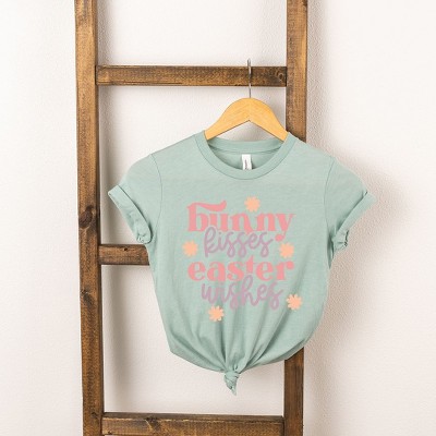 The Juniper Shop Bunny Kisses Easter Wishes Flowers Youth Short Sleeve Tee