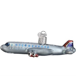Old World Christmas Blown Glass Ornament for Christmas Tree, Airplane - 1 of 4