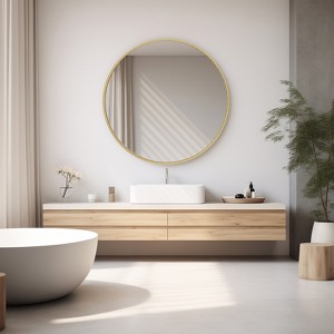 DOMETOUR Black Round Wall Mirror, Bathroom Mirrors for Over Sink, Circle Mirror for Bathroom, Entryway, Bedroom, Vanity - 1 of 4
