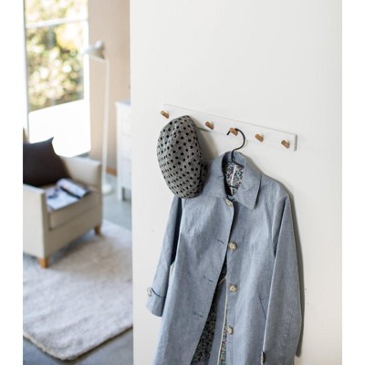 Yamazaki Home - Wall-Mounted Saving Coat Hanger-Modern Jacket Holder - Steel + Wood