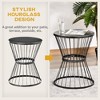 MOEPISY 16 in Steel Patio Side Table, Garden End Table with Hourglass Design - 4 of 4