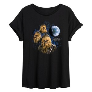 Women's - Star Wars - Chewie Moon Oversized Graphic T-Shirt - 1 of 4