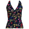 Lands' End Women's D-Cup V-Neck Plunge X Back Tankini Top - 3 of 4