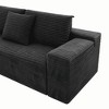 Resenkos 104" Right Chaise Sectional Sofa, Corduroy Cloud Design with Deep Seats and No Assembly Required, Grey - 4 of 4