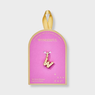 14K Gold Dipped Pearl Letter Charm - A New Day™ Gold