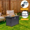 Karl Home | Inessa 24.8 in. H x 43 in. W Stainless Steel Propane Outdoor Fire Pit Table with Cover - 3 of 3