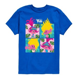 Boys' - Trolls - Poppy and Viva Grid Short Sleeve Graphic T-Shirt - 1 of 4