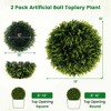 Costway 2 PCS 18"/20" Artificial Cedar Topiary Balls Sun-protective Round Greenery Bushes - 3 of 4