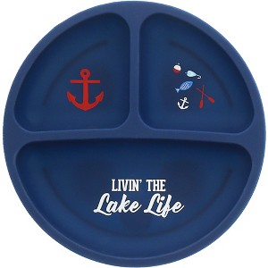 Pavilion Gift Company - Lake Life - 7.75" Divided Silicone Suction Plate - Dining Plates - 1 of 4