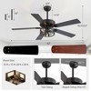 Airsurfer 52" Matte Black Ceiling Fan with 5 Black Plywood Blades,Ceiling Fan with 6 Speeds DC Motor & Memory Function,Remote Control Included - 3 of 4