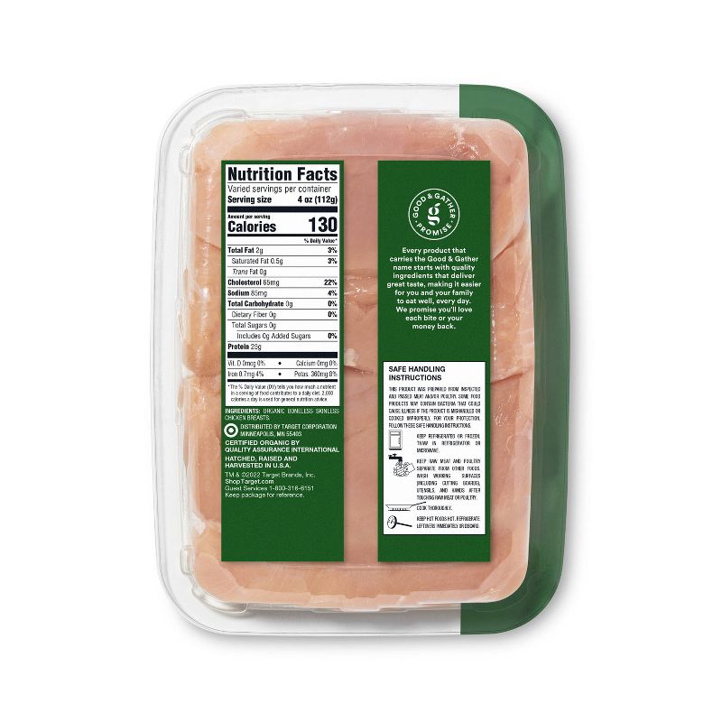 Organic Boneless Skinless NAE Thin Sliced Chicken Breasts - 1-2 lbs - price per lb - Good &#38; Gather&#8482;, 4 of 5