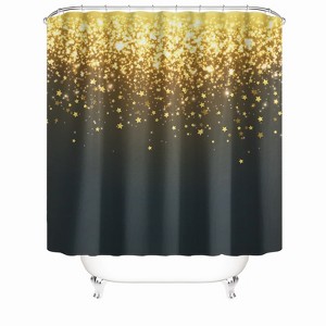 Golden Glitter Pattern Shower Curtains for Bathroom Waterproof Fabric Bath Curtain Durable Soft Stylish Bathroom Decor 72x72 Inch - 1 of 1