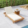 Okak Premium Acacia Patio Chaise Lounge with Wide Base&Water-Resistant Cushion,4"Thick Outdoor Long Chair Pool Chaise for Deck,Poolside - 2 of 4