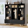 Coucheta Hall Tree with Bench and Storage, Coat Rack with Shoe Bench, Entryway Bench with Coat Rack, Hall Tree with 4 Hooks for Entryway, Living Room - 3 of 4