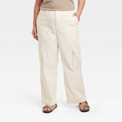 Women's Mid-rise Utility Cargo Pants - Universal Thread™ Cream 24 : Target