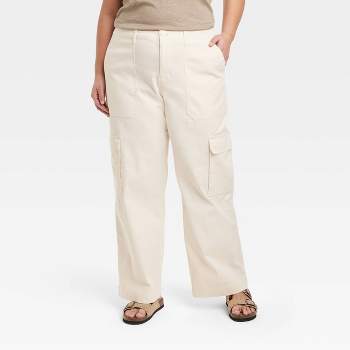 Women's High-rise Pleat Front Straight Chino Pants - A New Day™ Cream 10 :  Target