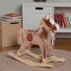 Mshliw Plush Rocking Horse for Toddlers, Ride-On Toy with Wooden Base, Soft Saddle Rocker for Kids Indoor Play, Birthday Gift, Christmas gift - 4 of 4