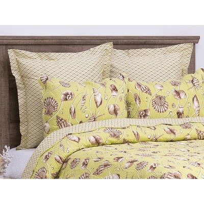 C&F Home 26" x 26" Calypso Shells Green Beach Coastal Cotton Euro Sham - Machine Washable
