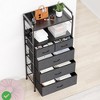 5 Drawer Dresser Tall Dresser for Bedroom Storage Organizer with Fabric Bins Wood Top - 3 of 4
