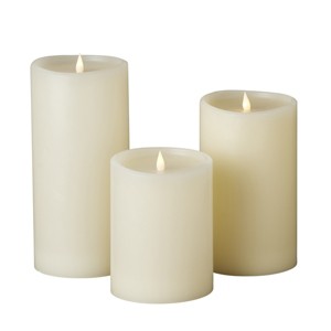 Christmas Classic Motion Flameless Candle 3pc Set -5x7, 5x9, 5x11 Ivory - 1 of 4