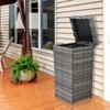 LunaLulinlk With Top Cover Iron Frame Rattan Trash Can Gary Gradient - 4 of 4