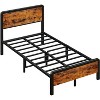 Industrial Wood & Metal Platform Bed Frame, Rustic Brown, 1000lb Capacity, Underbed Storage - 4 of 4
