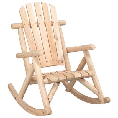 vidaXL Patio Rocking Chair 27.2"x37.8"x39.8" - Solid Spruce Wood Construction,Comfortable Seating, Gentle Rocking Design, Easy Assembly