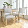 Mshliw Set of 4 Upholstered Dining Chairs with Tufted Back, Fabric Padded Seat, Solid Rubberwood Legs, Kitchen & Dining Room Side Chairs - 2 of 4