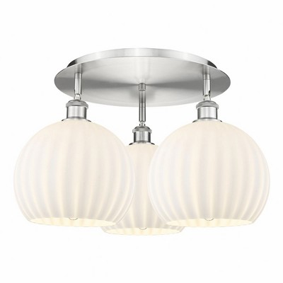 White Venetian - 3 Light Flush Mount In Modern Style-12.75 Inches Tall and 21.75 Inches Wide