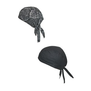 CTM Cotton Unlined Solid and Paisley Do Rag (Pack of 2) - 1 of 4