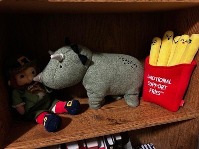 Emotional Support Fries 10 Inch,Cute Expression French Fry Plushie  Toy,Funny Stuffed Comfort Food Removable Plush Fries , Back to School Gifts  